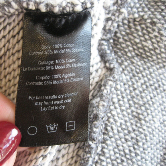 Anthropologie Bella Luxx Gray Hooded  L/S Top XS - Picture 8 of 8